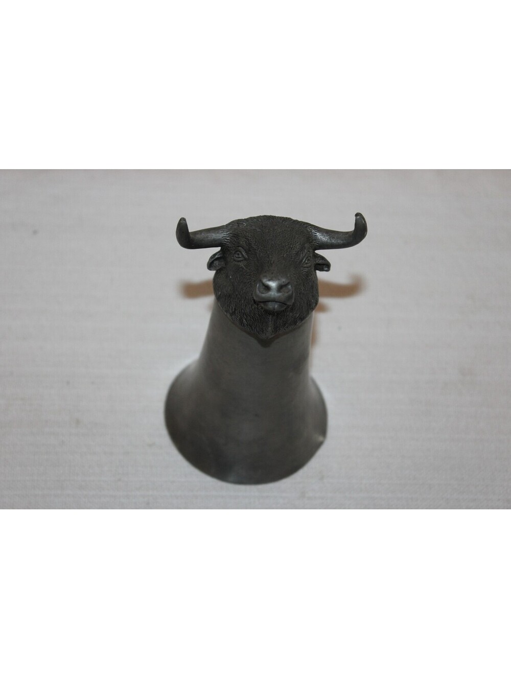 Vintage Pewter Bull Stirrup Cup Chalice Made in Thailand Western Hunting Cup